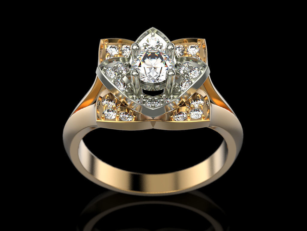 Ring flower 2 3D print model_1