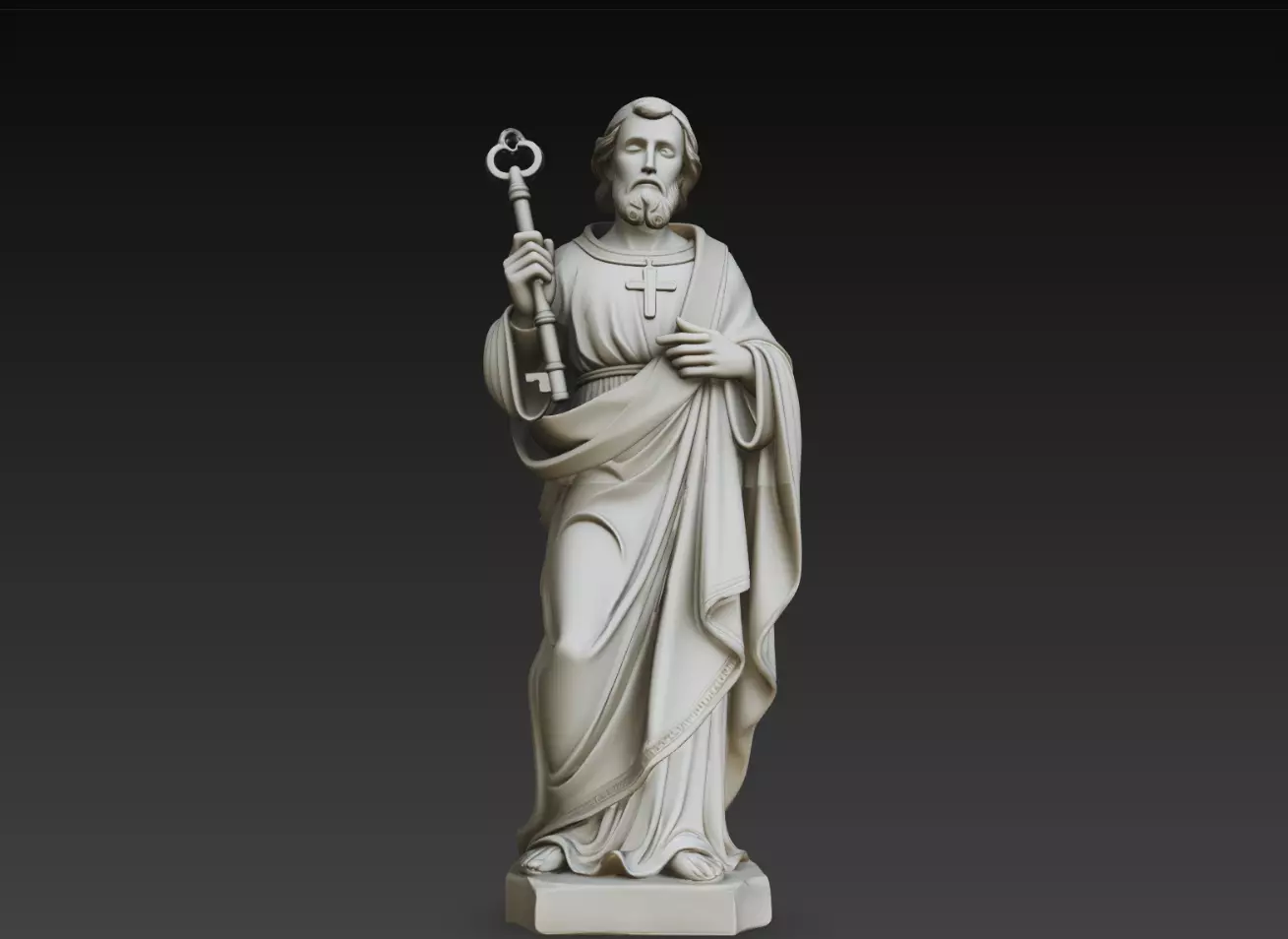 Saint Peter Sacred Key STL Christian Apostle Statue 3D print model