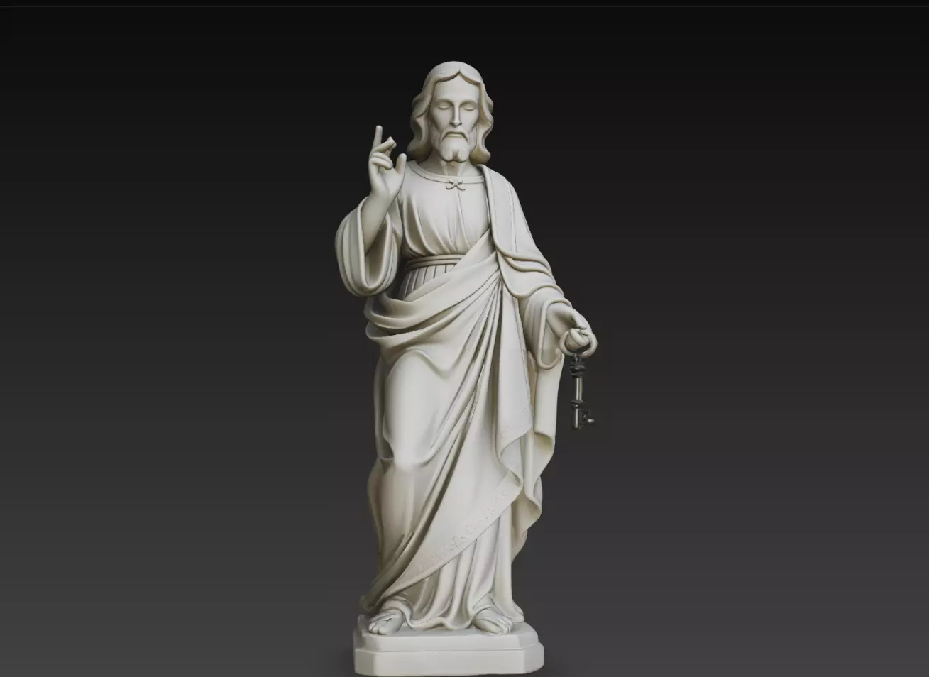 Saint Peter Keys of Heaven STL Christian Statue 3D print model