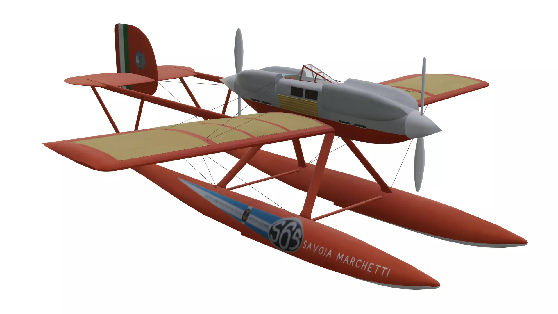 Savoia-Marchetti S65 Low-poly 3D model