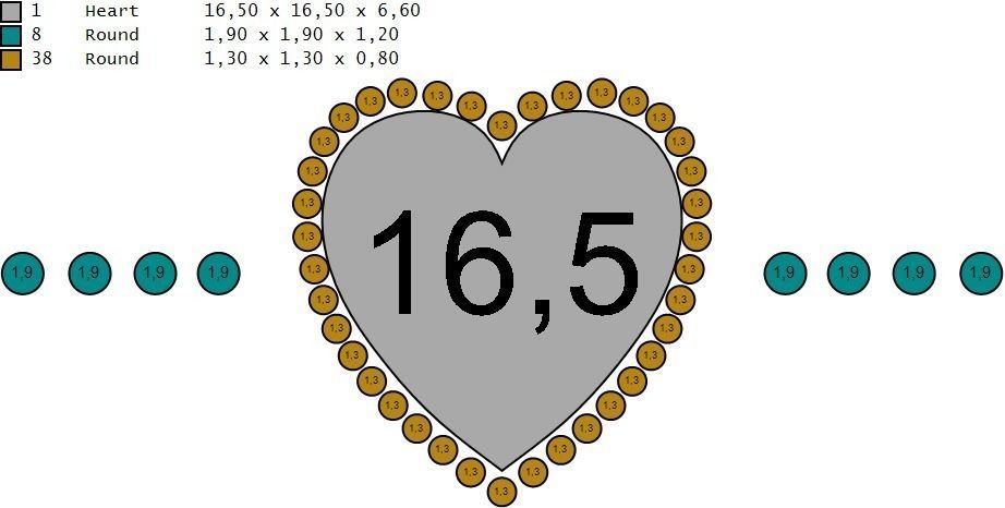 Ring heart shaped garnet gold 3D print model_3