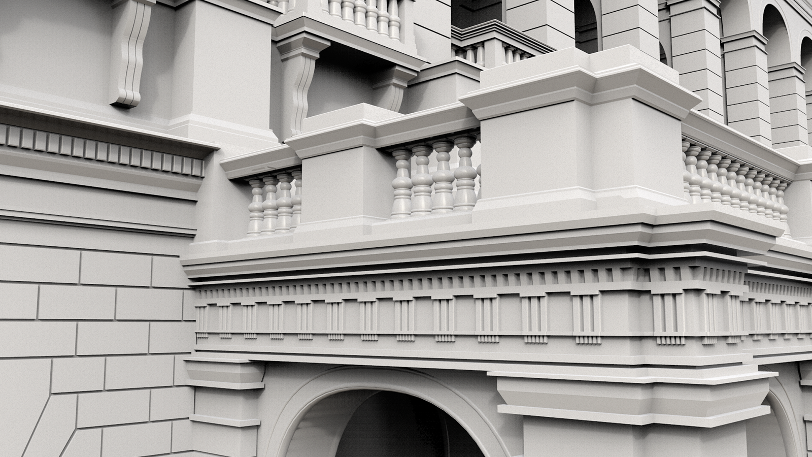 19th Century Building WIP 3D model_7