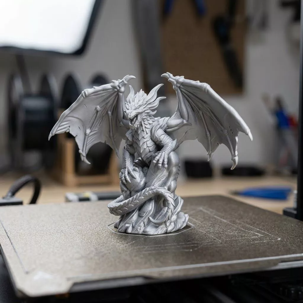 Ancient Fantasy Dragon Statuette 3D print model