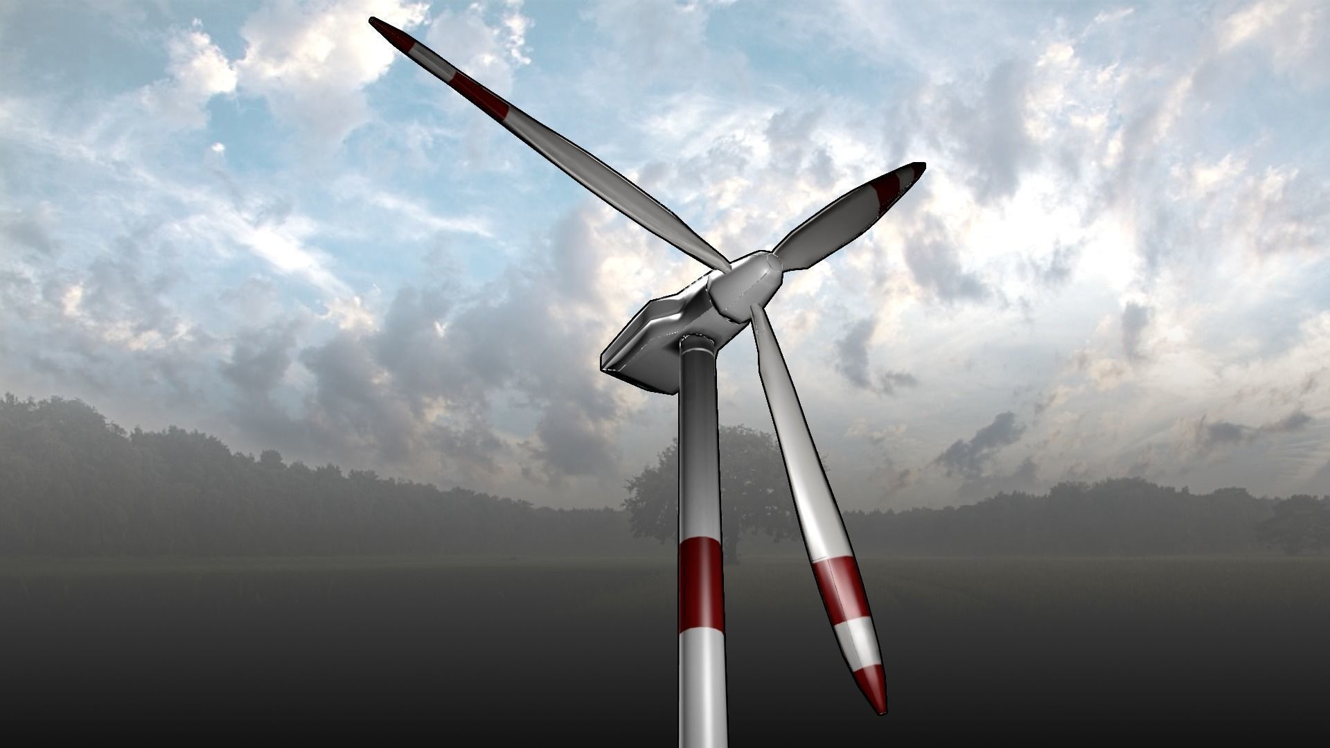 Modern Wind Turbine -- Game-Ready and Animated Low-poly 3D model_4