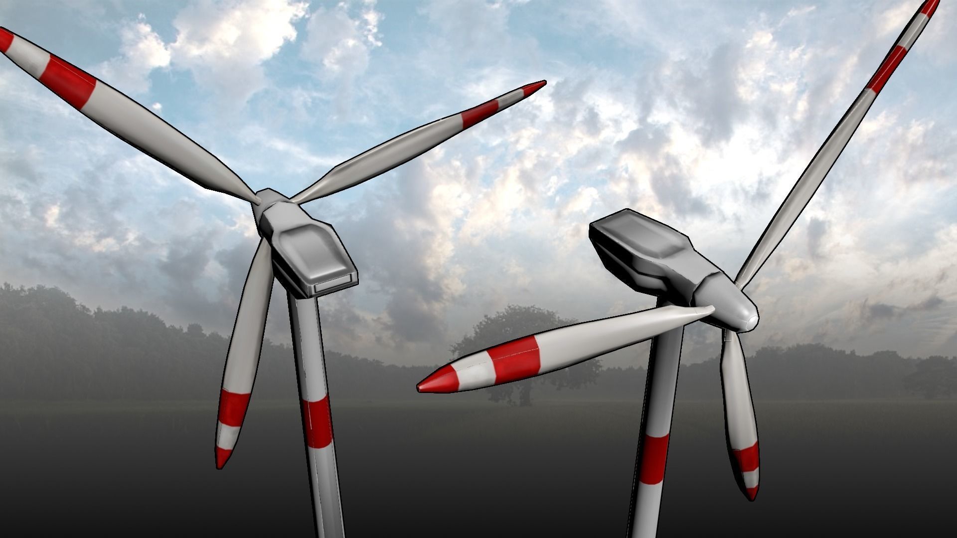 Modern Wind Turbine -- Game-Ready and Animated Low-poly 3D model_7