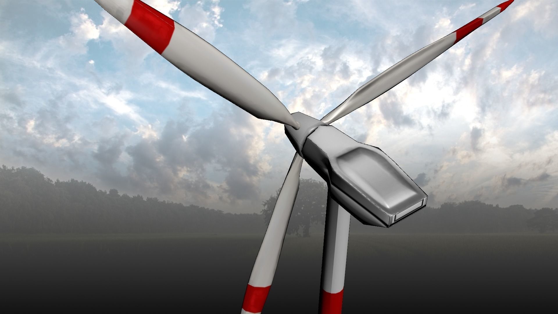 Modern Wind Turbine -- Game-Ready and Animated Low-poly 3D model_5