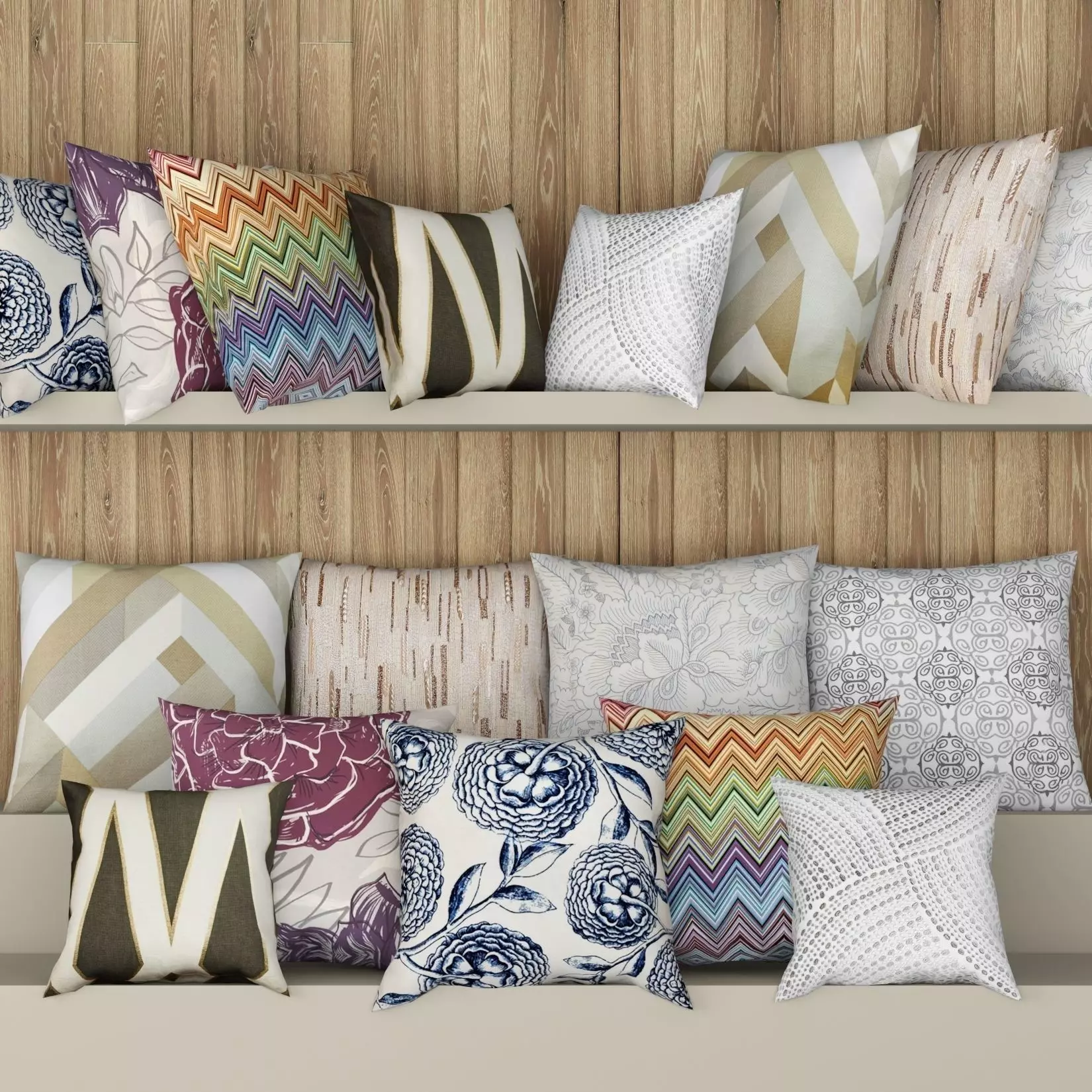Collection of pillows - 2 3D model_0