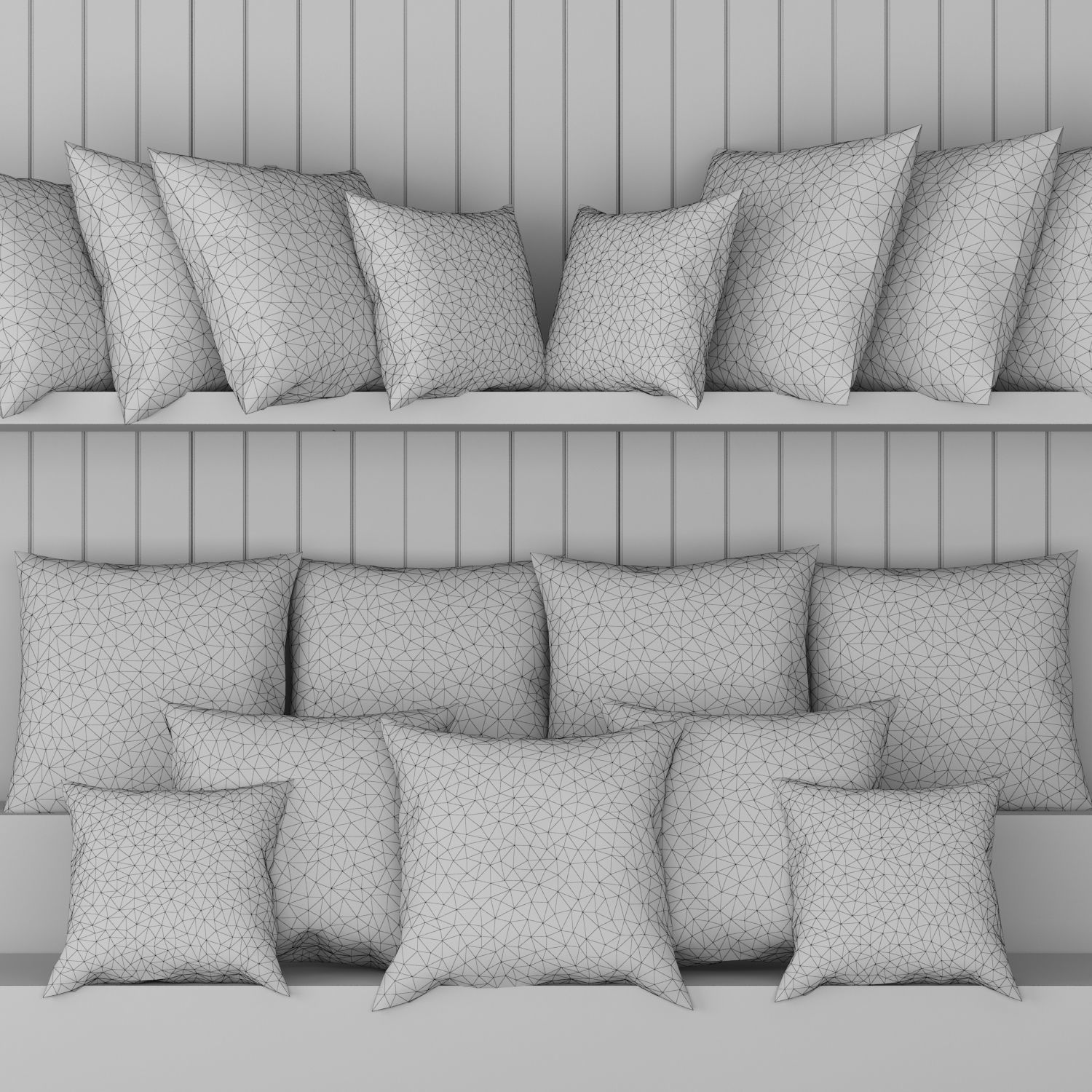 Collection of pillows - 2 3D model_1