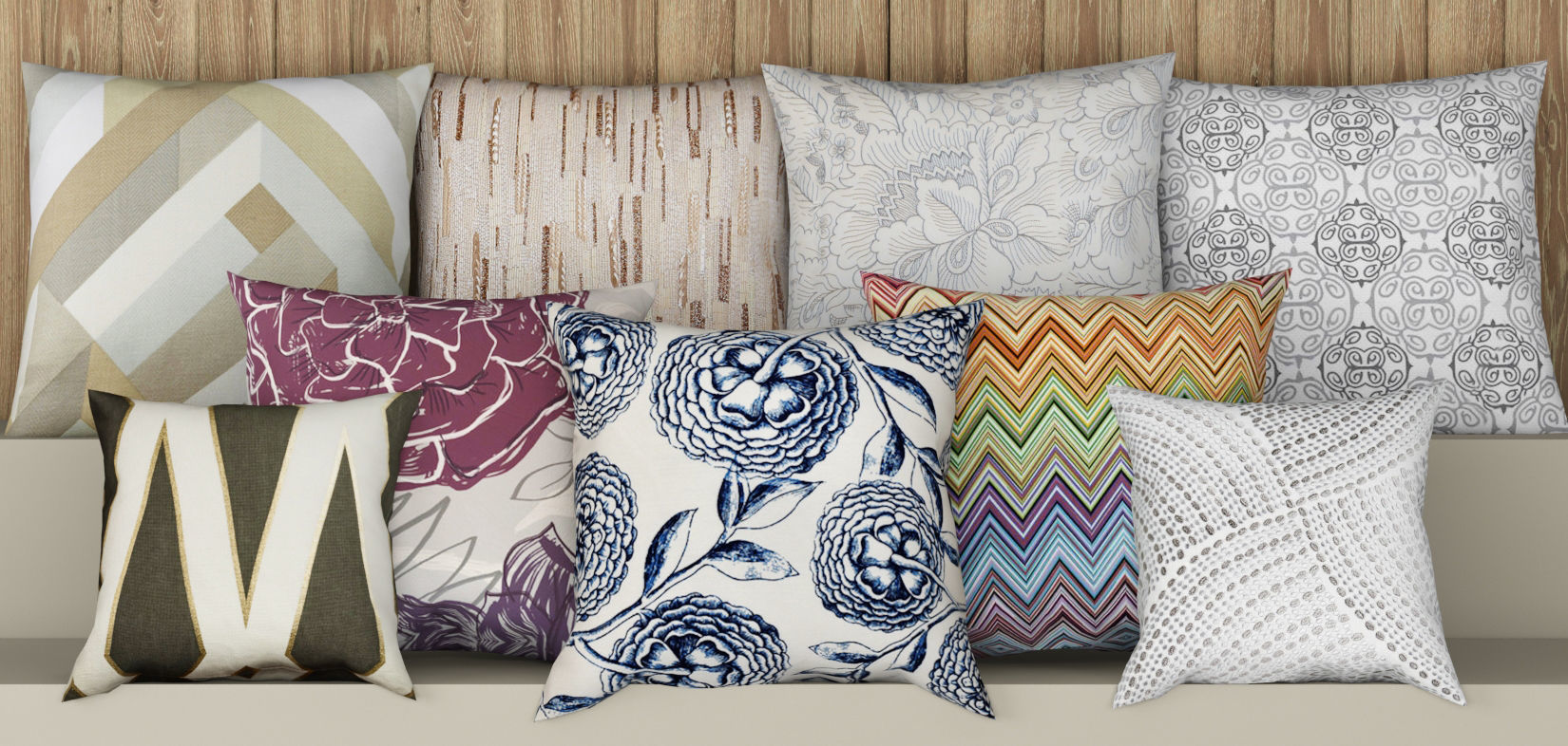 Collection of pillows - 2 3D model_4