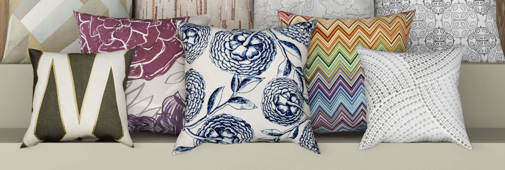 Collection of pillows - 2 3D model_2