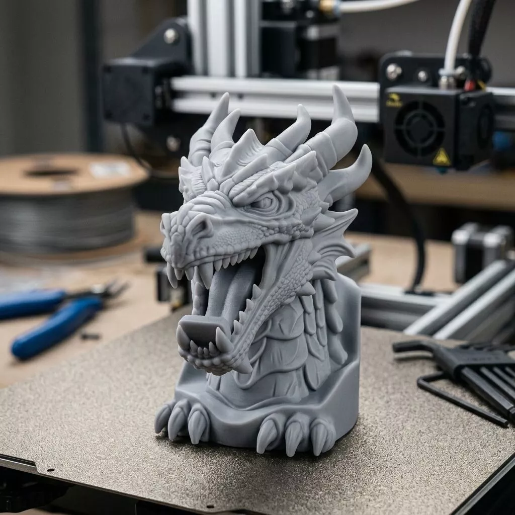 Ancient Fantasy Dragon Statuette 3D print model