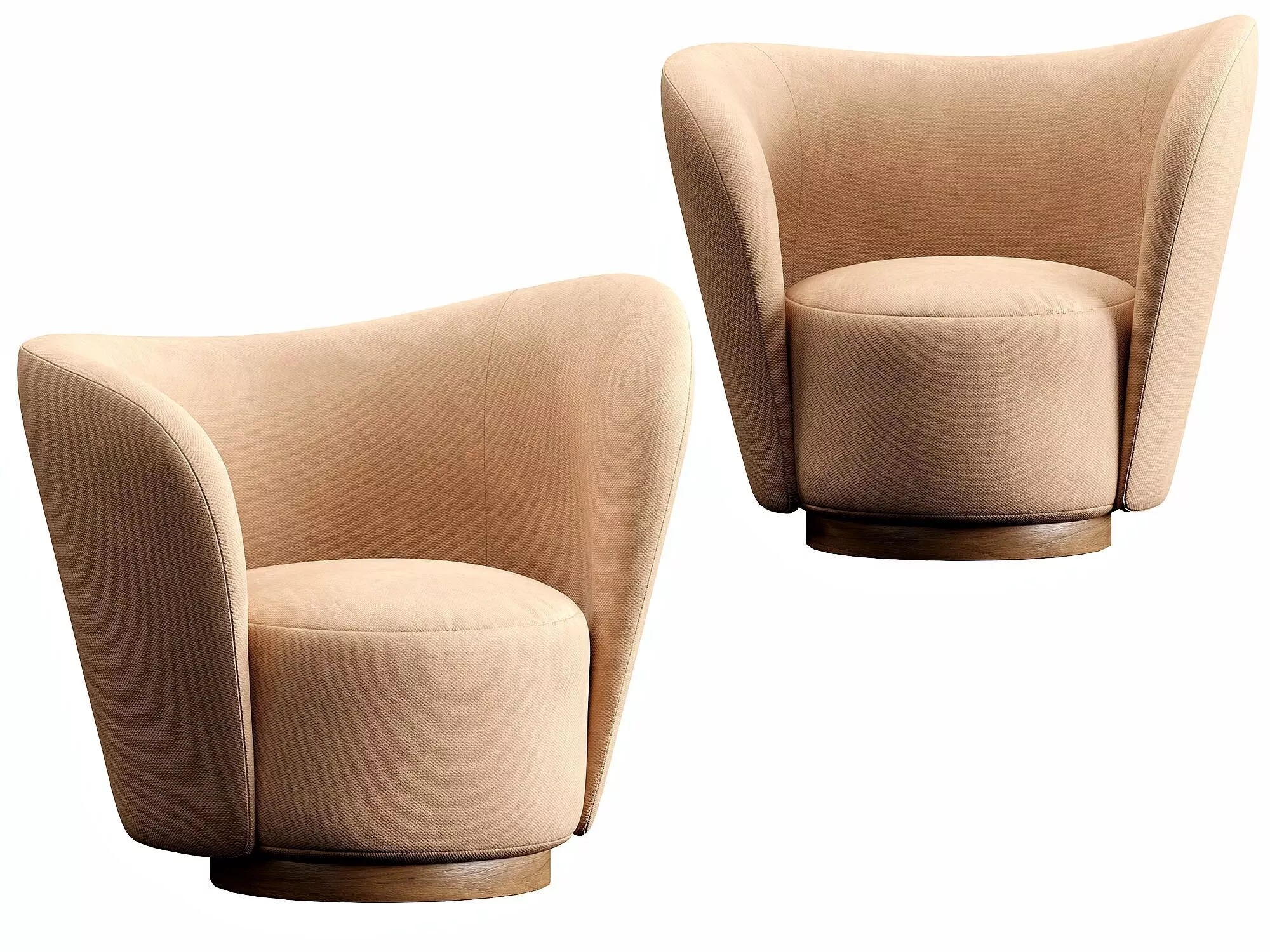 Salon Swivel Accent Chair 3D model
