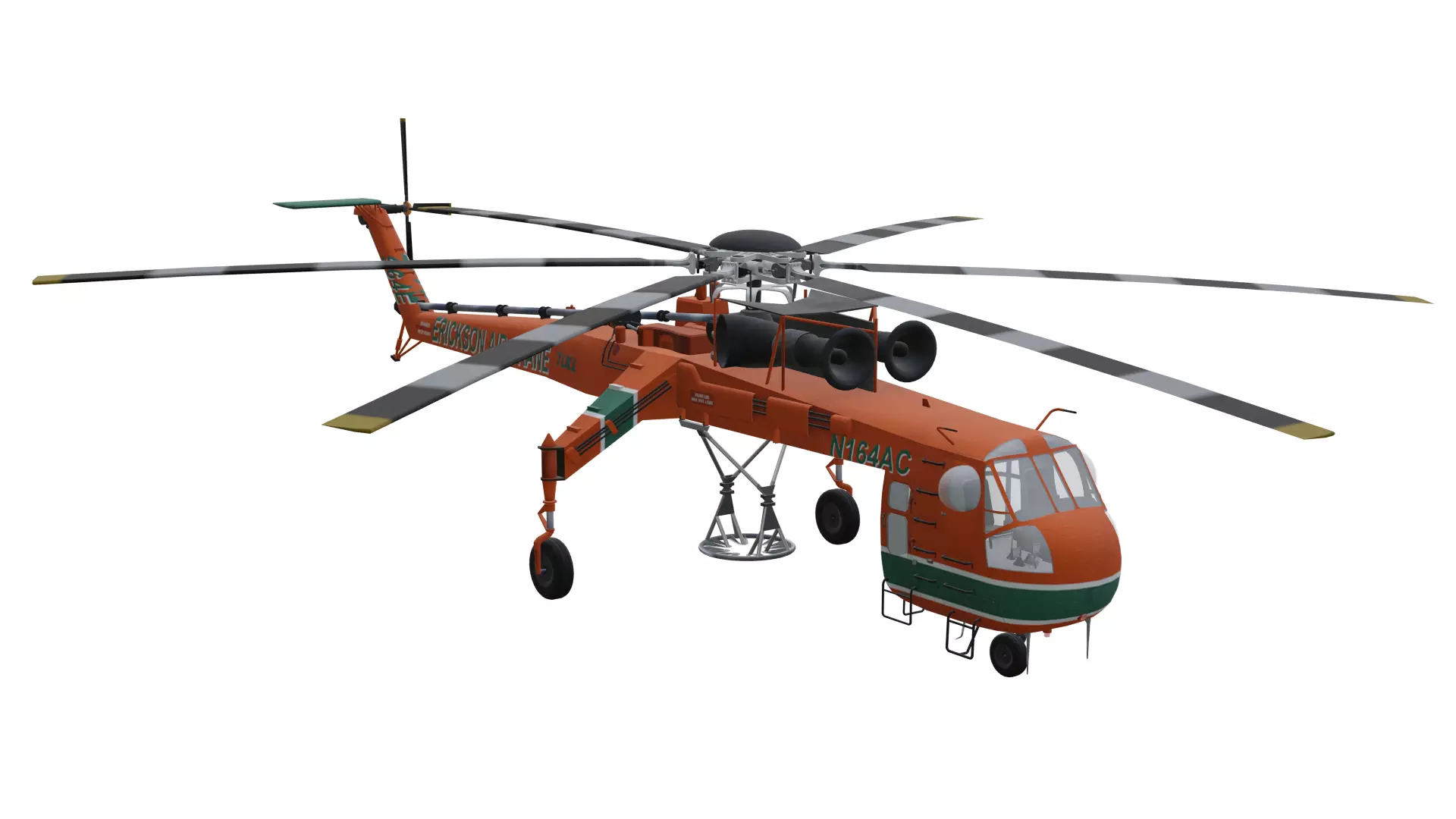 Sikorsky S64 Skycrane Low-poly 3D model