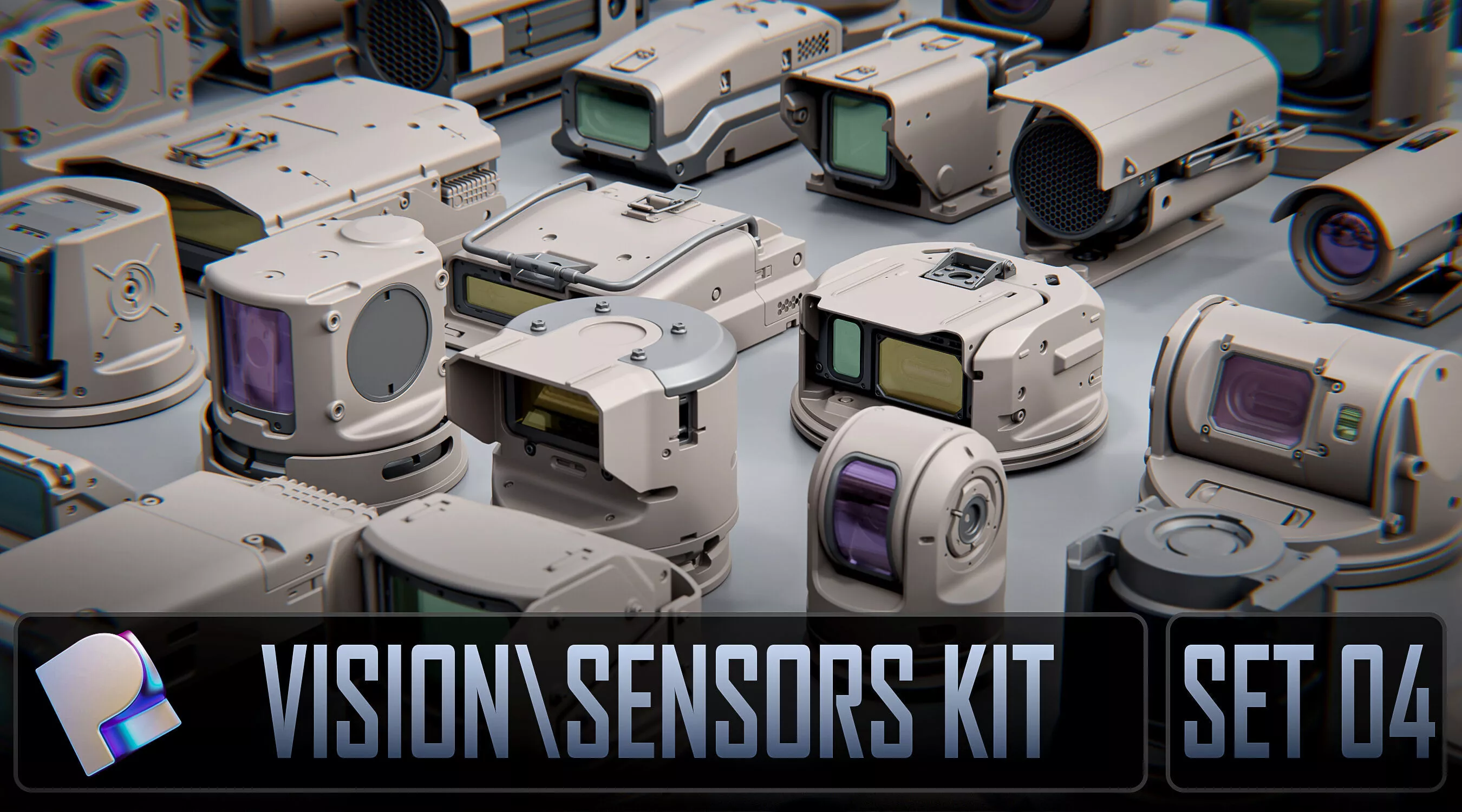 Hard-surface Kitbash for CAD - Set 04 3D model