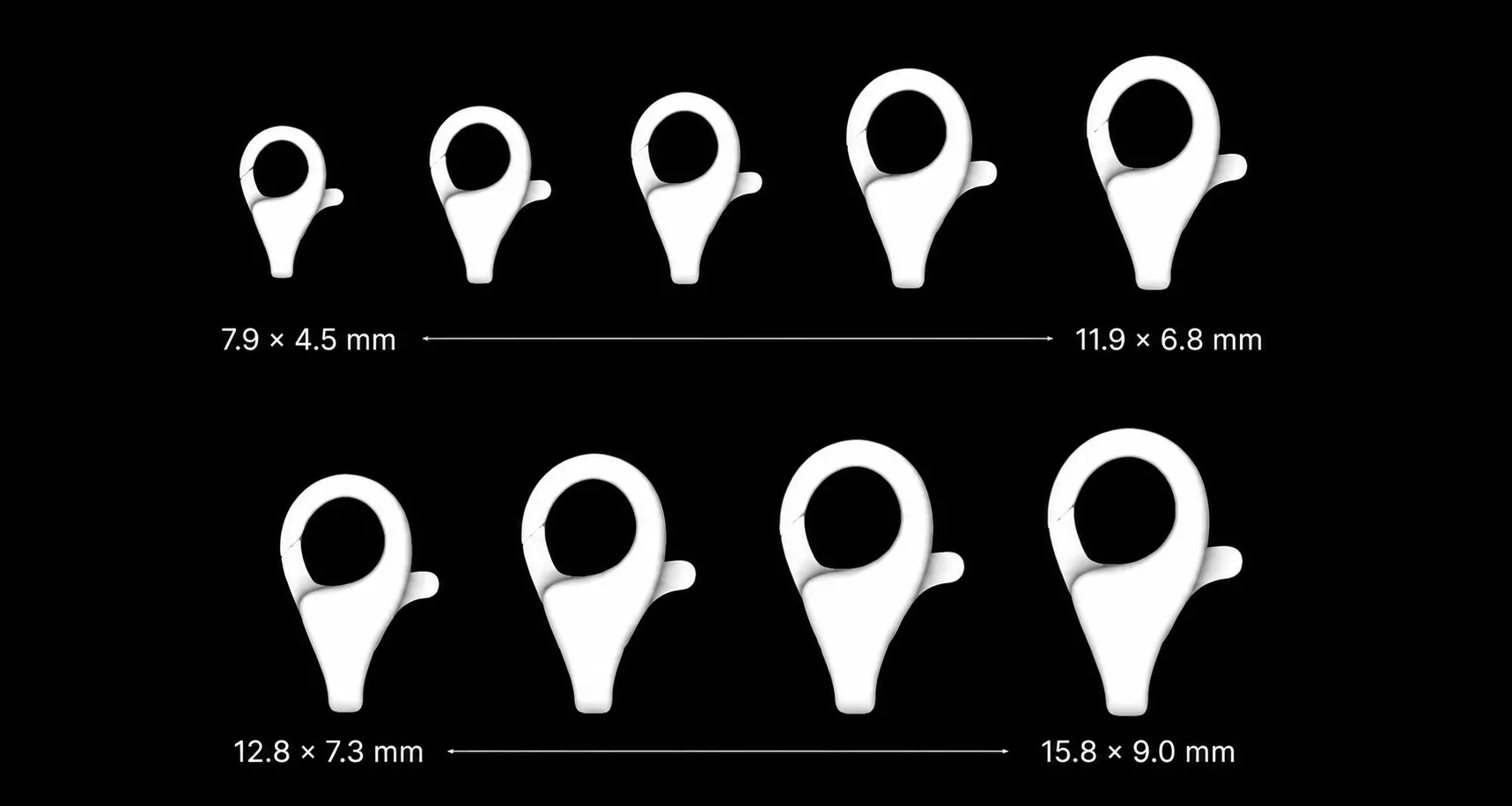 Set of 9 Lobster Clasps 3D print model