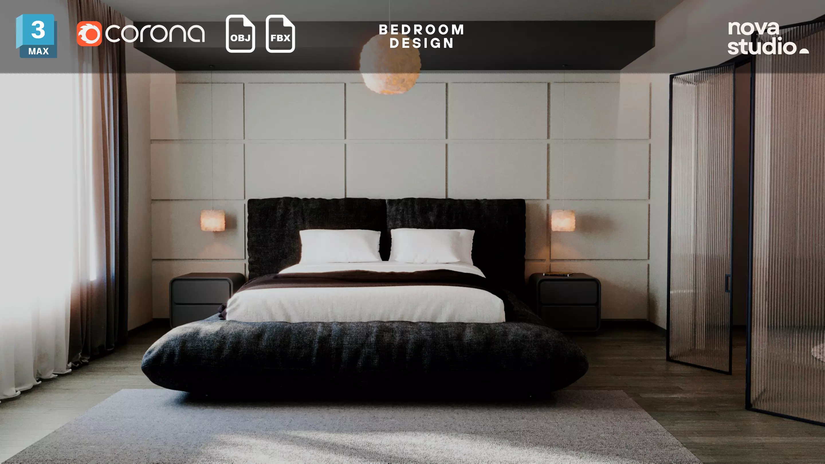 Bedroom Design Project File 3Ds Max FBX OBJ 3D model