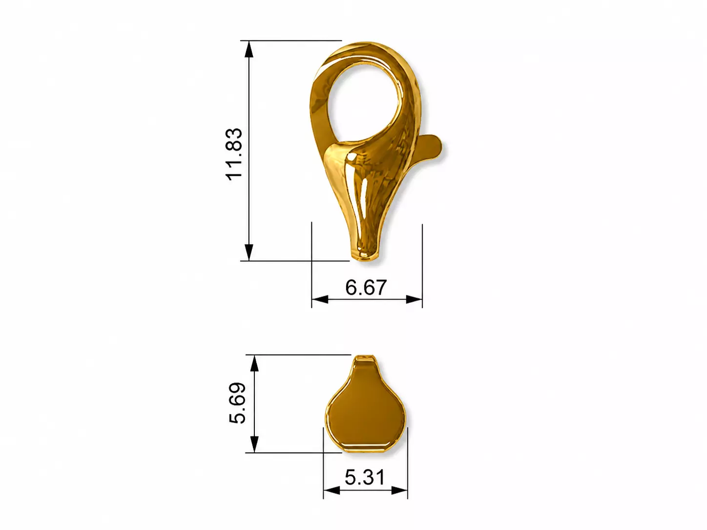 Lobster Claps 12 mm 3D print model