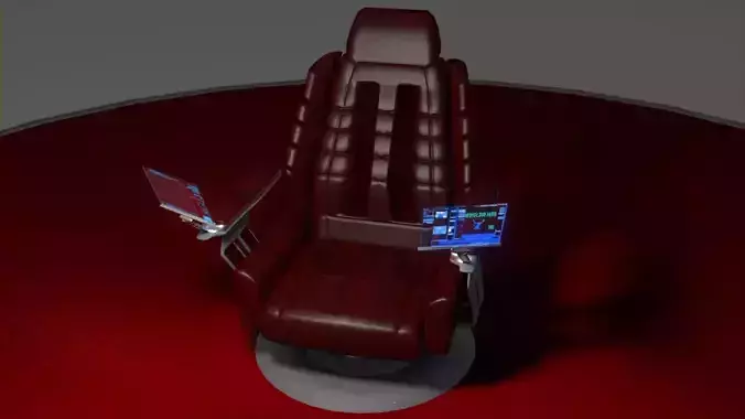 Starship captains chair Low-poly 3D model
