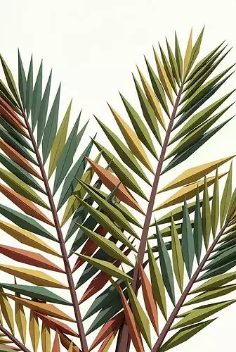 Tropical Palm Leaves Decor 3D Model