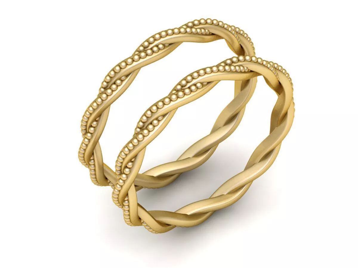 Elegant Twisted Gold Unity Ring 3D Printable Model 3D print model