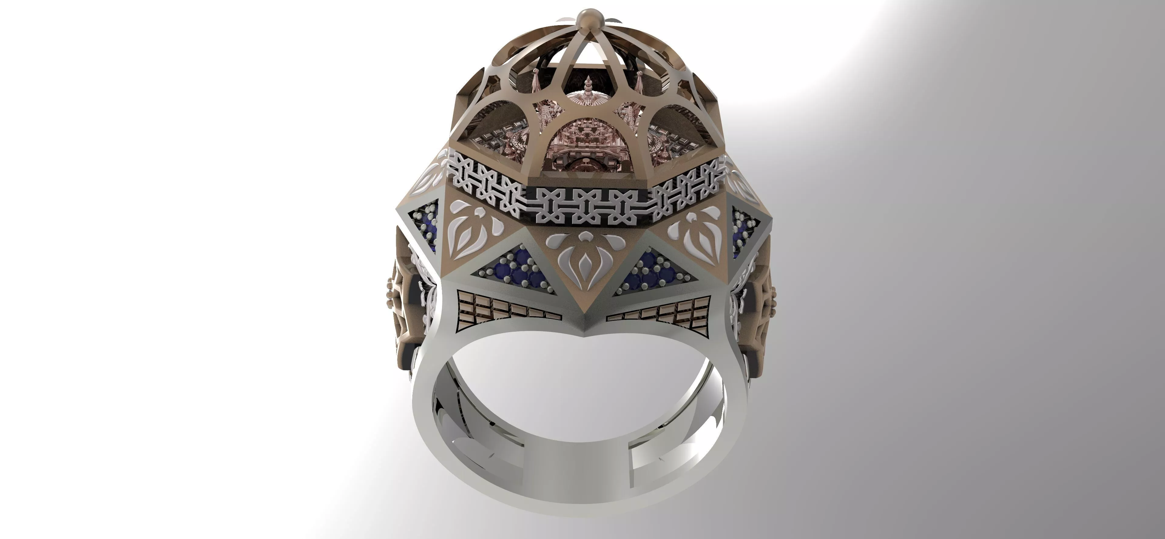 Hagia Sophia Inspired Architectural Dome Ring 3DM Model 3D model