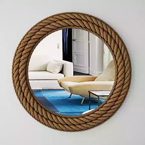 Round Nautical Rope Wall Mirror 3D model