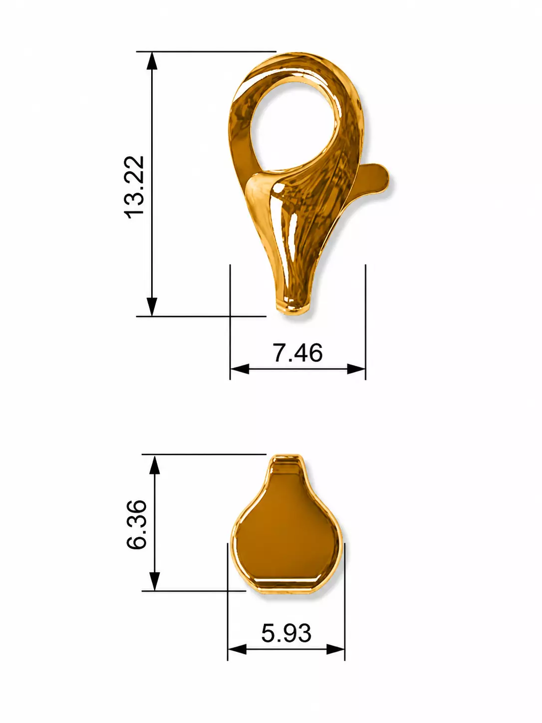 Lobster Clasp 13mm 3D print model
