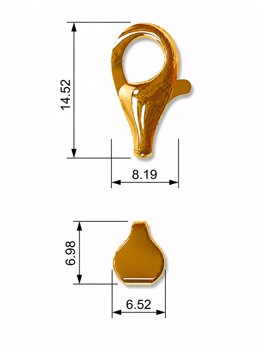 Lobster Clasp 15mm 3D print model
