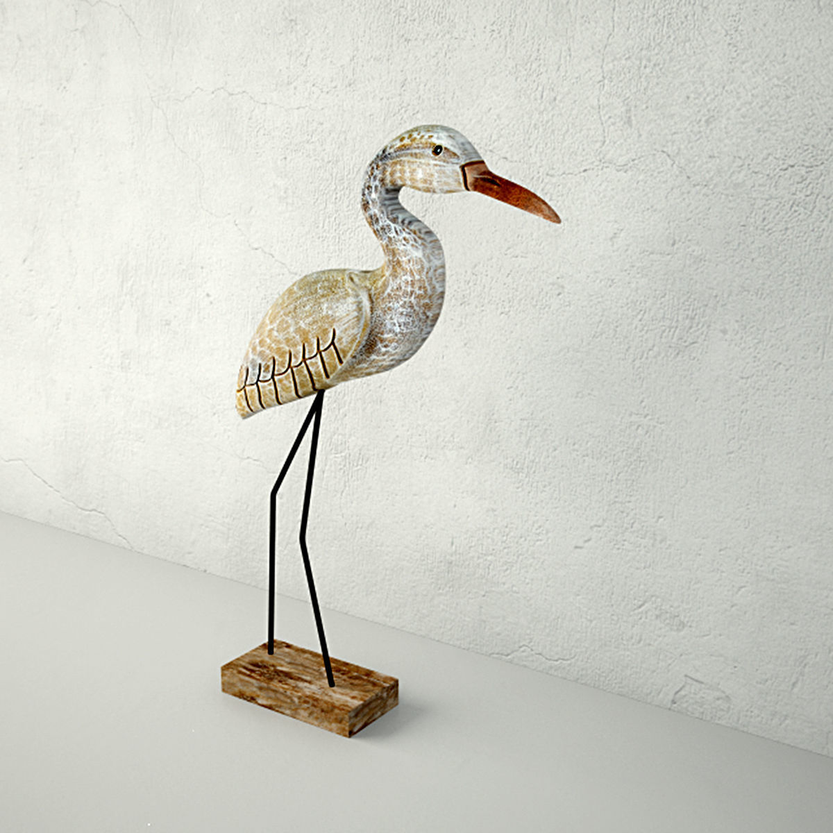 Small Egret Statue 3D model_1