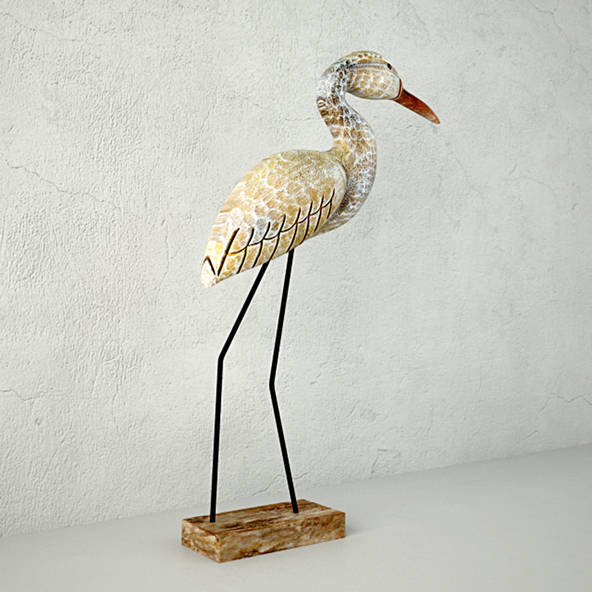 Small Egret Statue 3D model_3