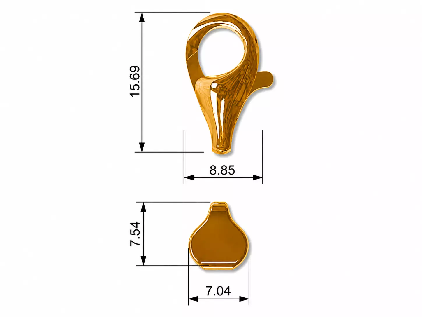 Lobster Clasp 16mm 3D print model