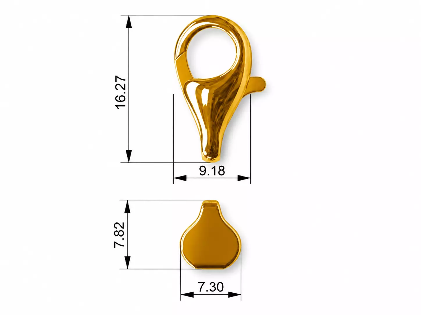 Lobster Clasp 16mm 3D print model