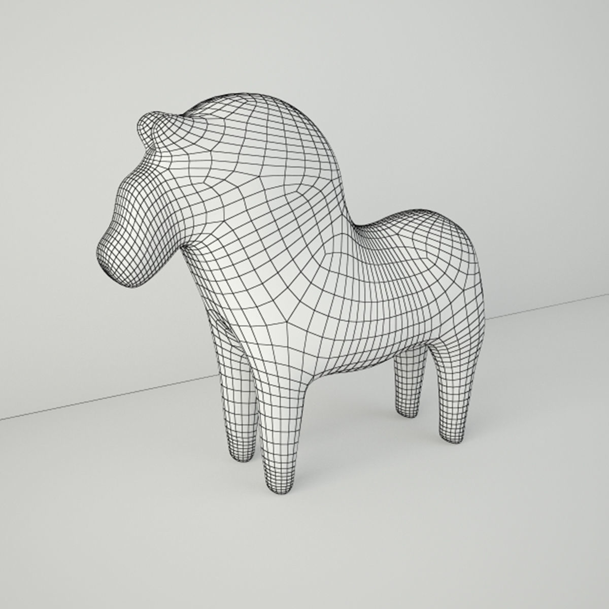 Swedish Dala Horse 3D model_2