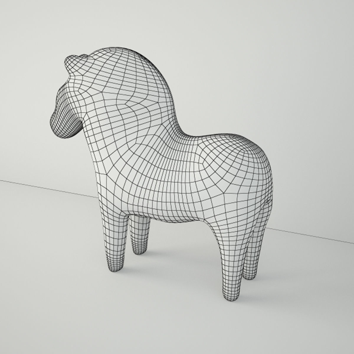 Swedish Dala Horse 3D model_4
