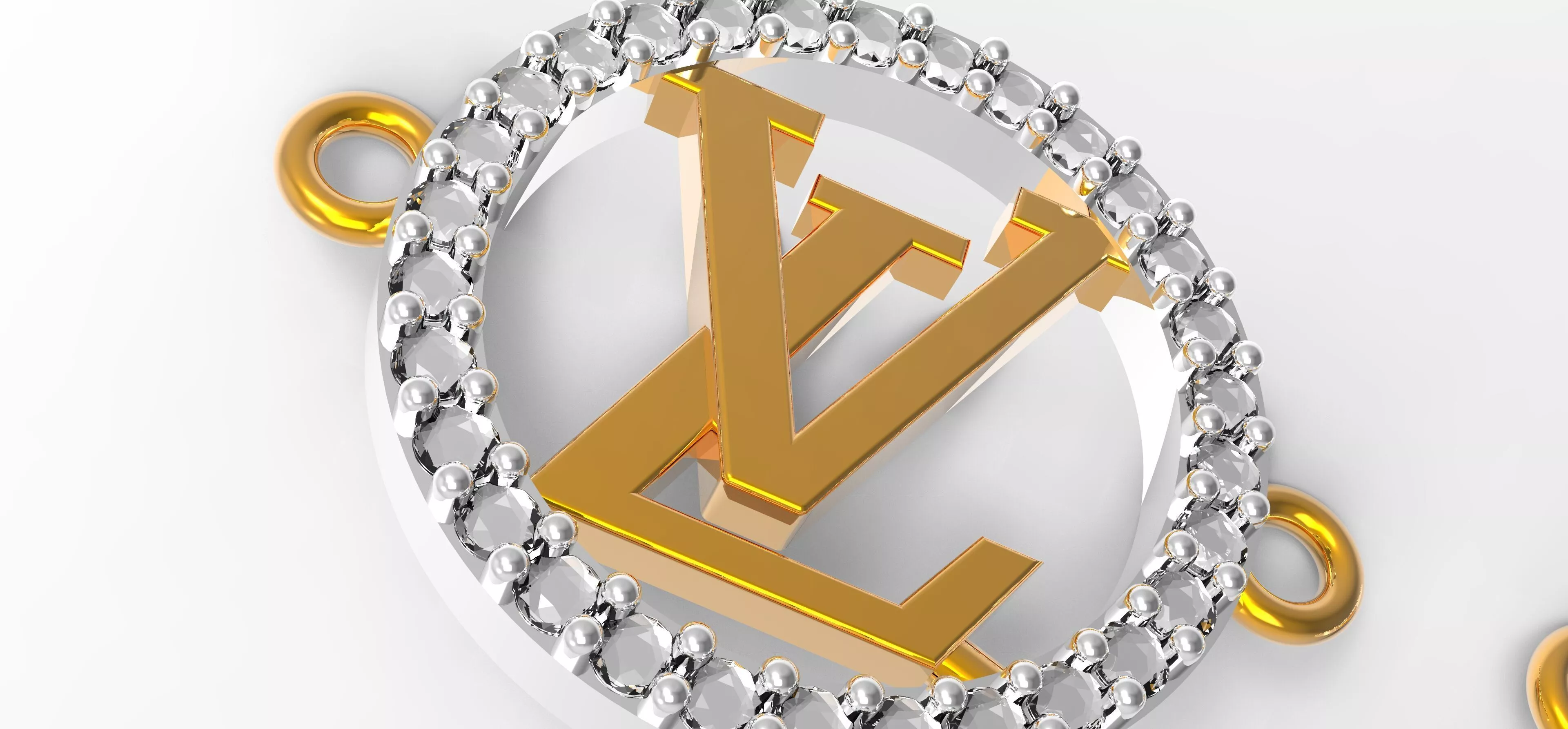 Luxury Monogram Halo Charms 3D model