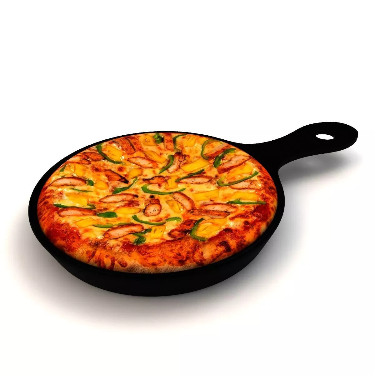 Chicken Hawaiian Pizza 3D model