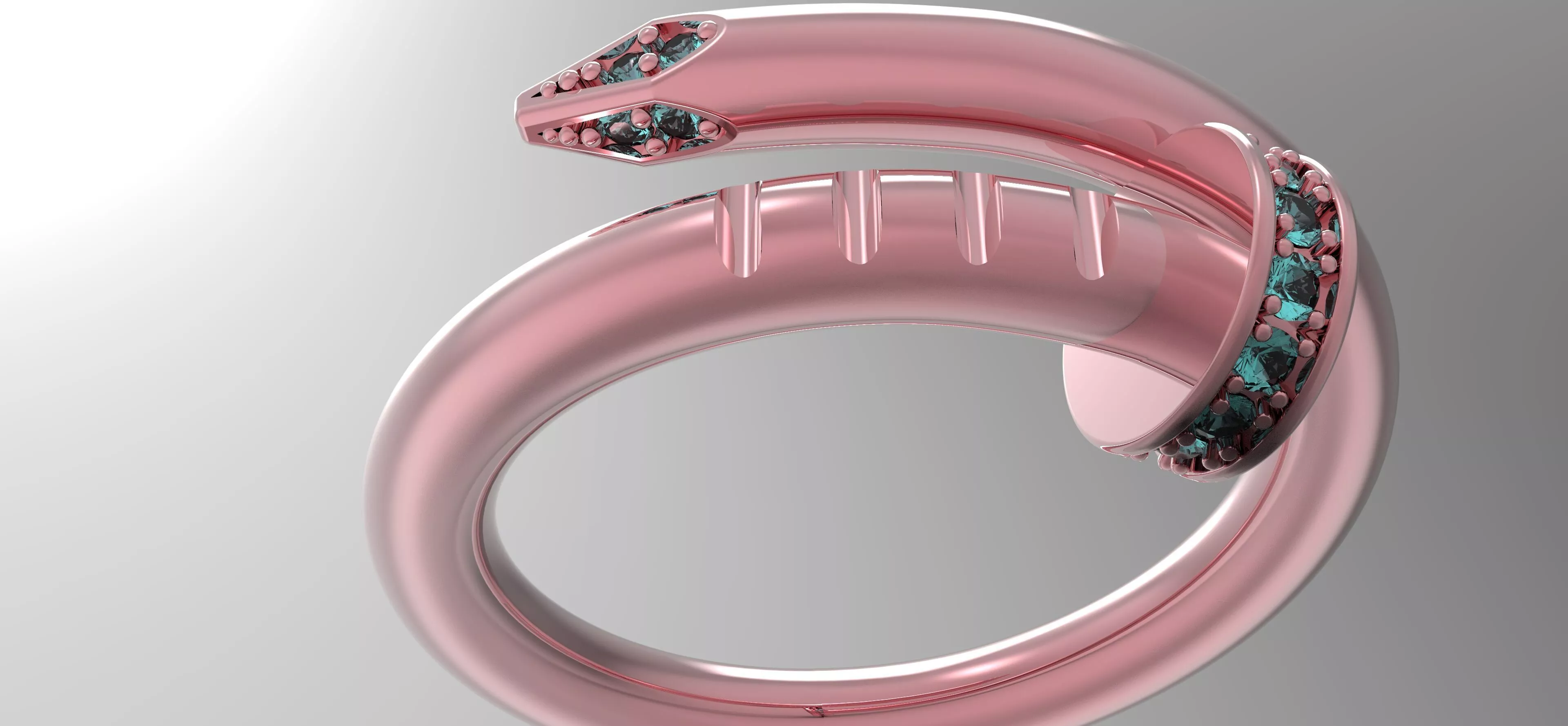 Luxury Industrial Nail Ring 3D model
