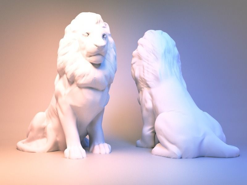 Lion Sculpture 3d print model 3D print model Free 3D print model_0