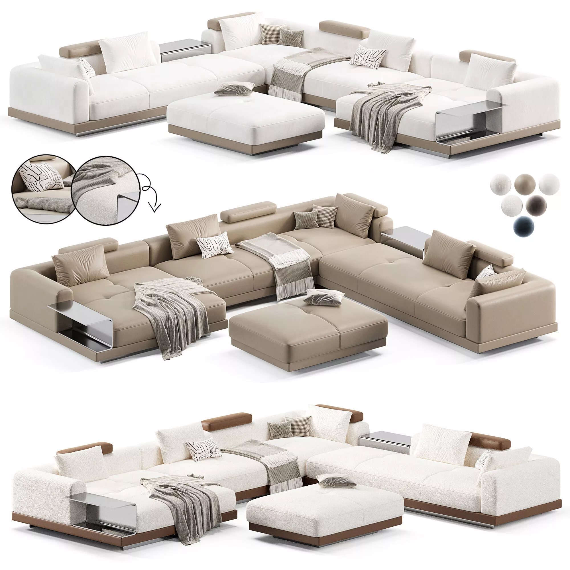 Minotti Connery Modular Sofa Set 3D model