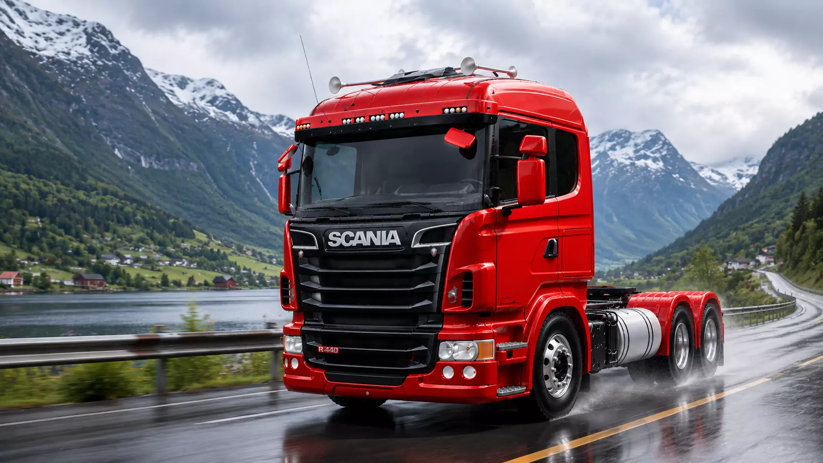 Scania transport truck with Interior Realistic Semi Truck 3D model