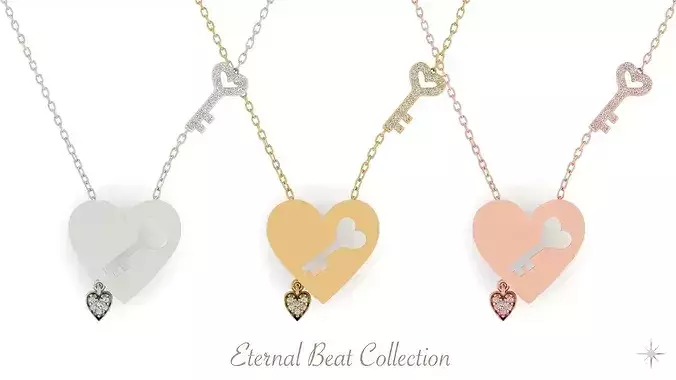 Key to My Heart Pendant - Storytelling Jewelry CAD Design