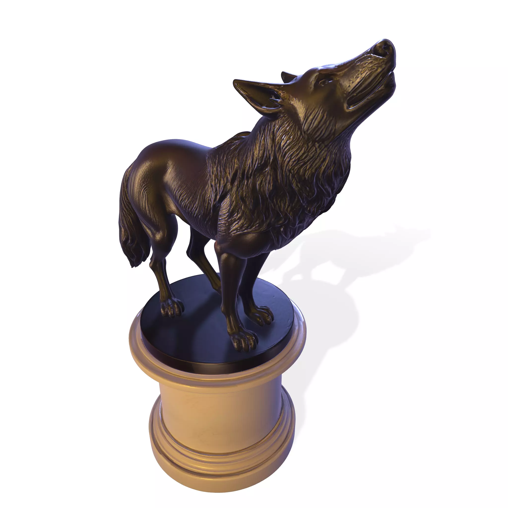 Wolf Sculpture PBR Decorative 3D print model