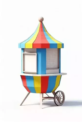 Circus Food Cart 3D Model