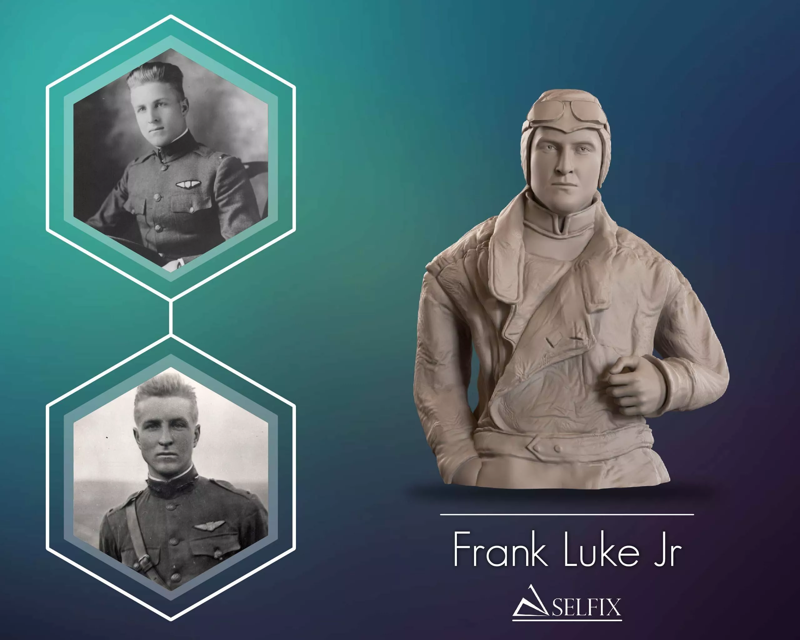 Frank Luke Jr Bust Sculpture 3D print model
