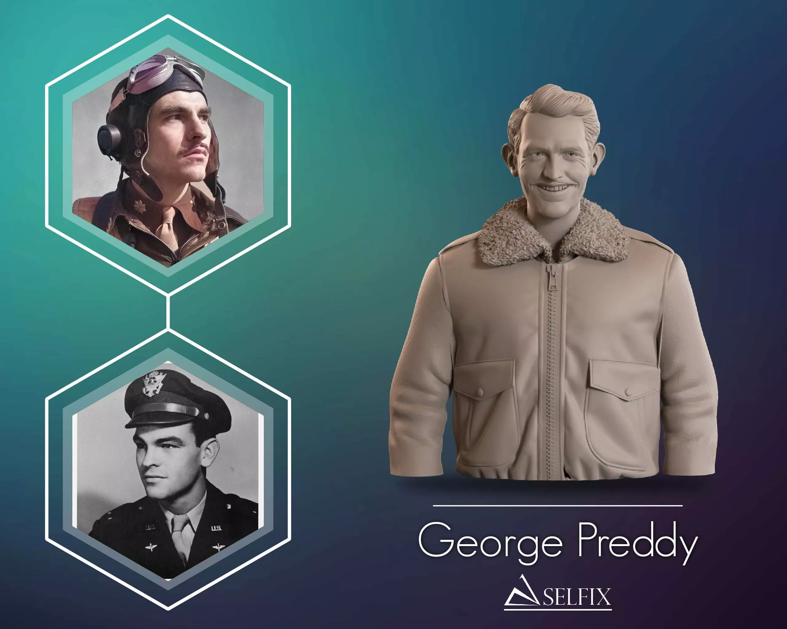 George Preddy Bust Sculpture 3D print model