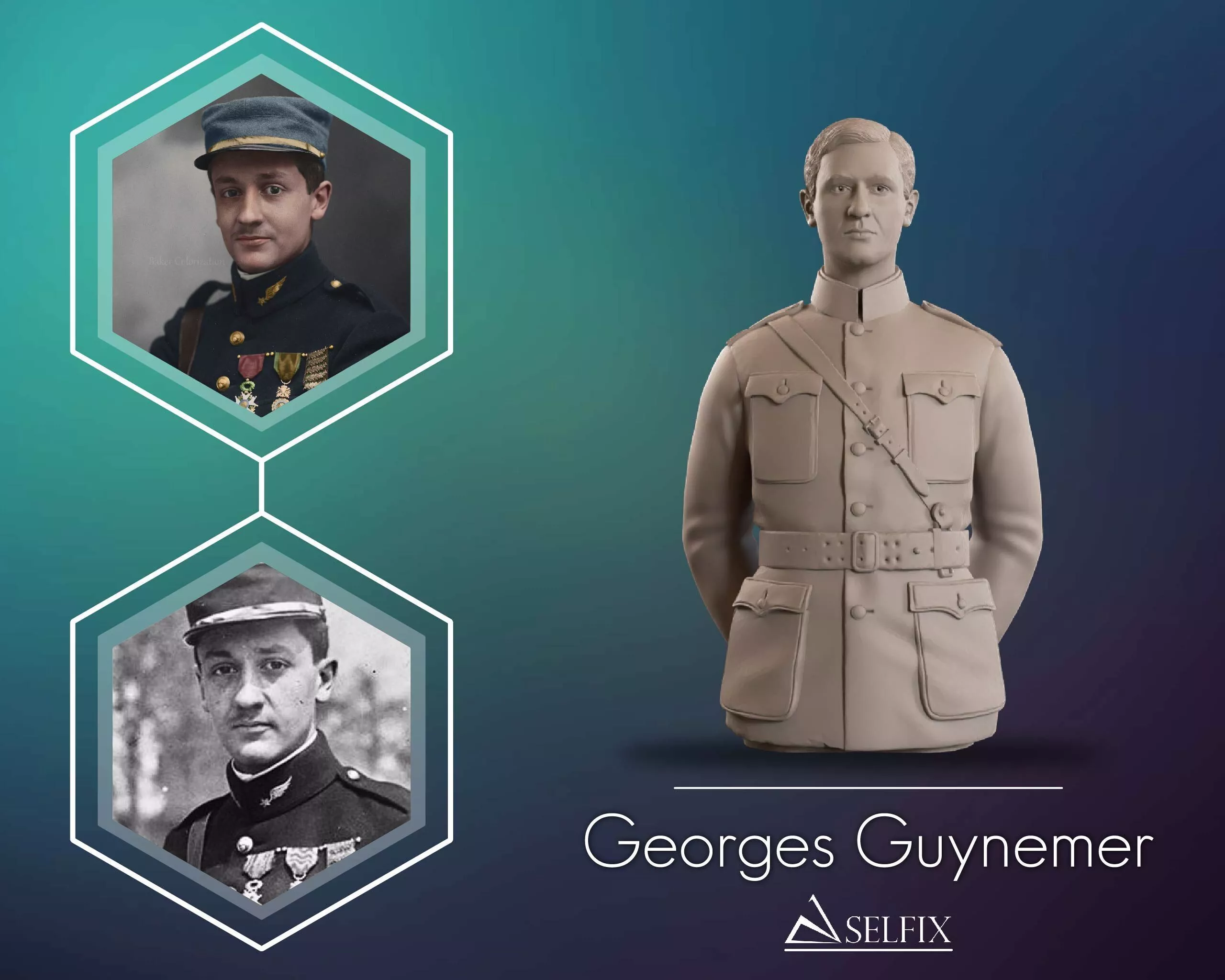 Georges Guynemer Bust Sculpture 3D print model