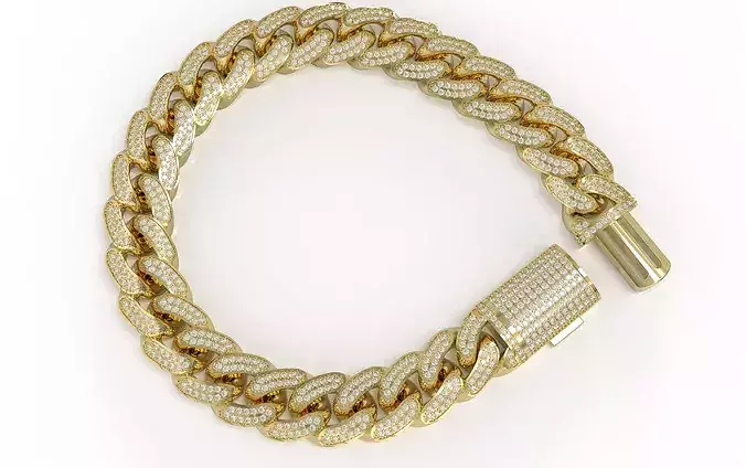 Miami Cuban 11mm bracelet or necklace Gemstone set version