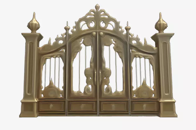 Luxurious Ornate Golden Gate Low-poly 3D model
