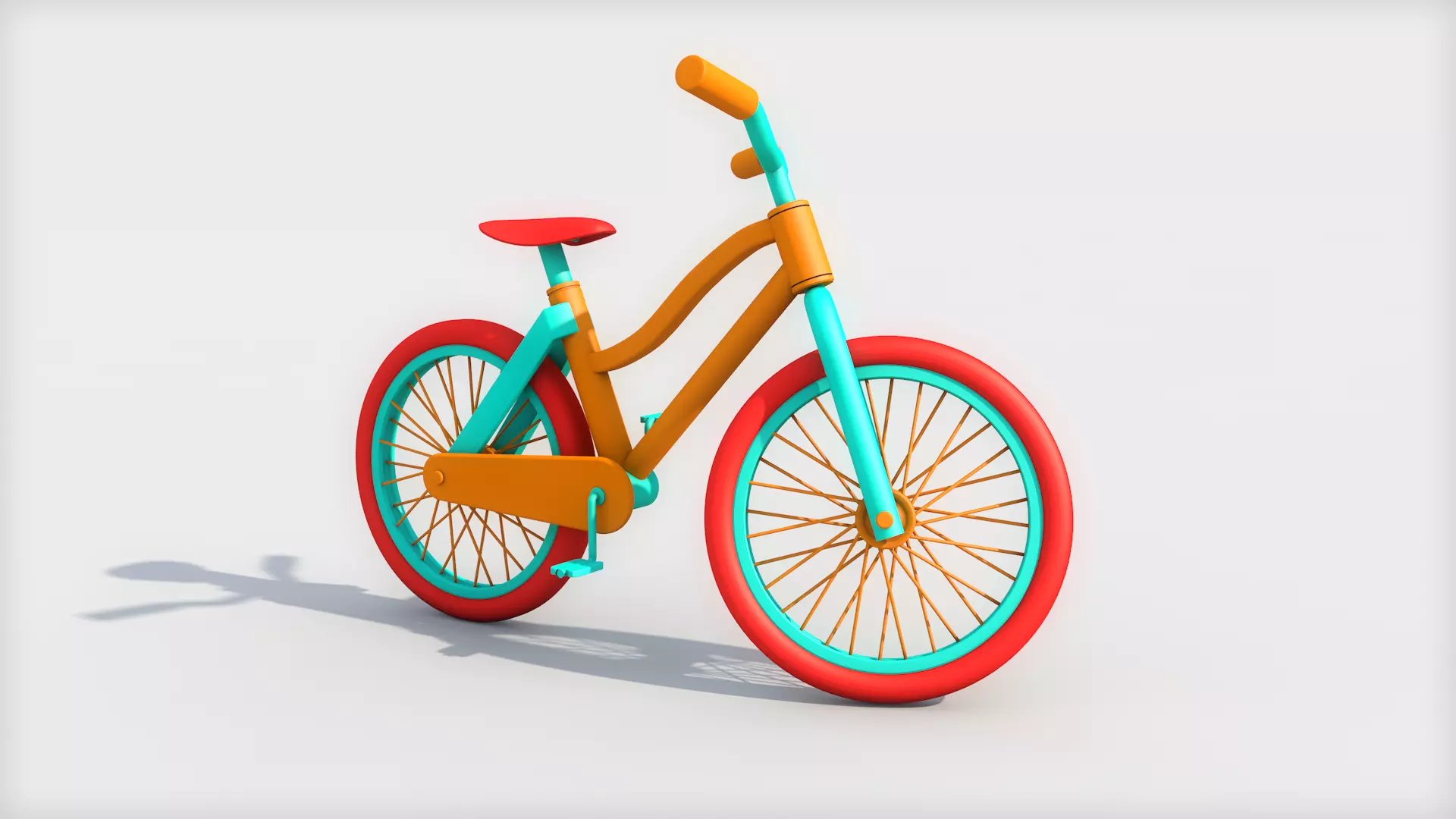 Cartoon bicycle 3D model