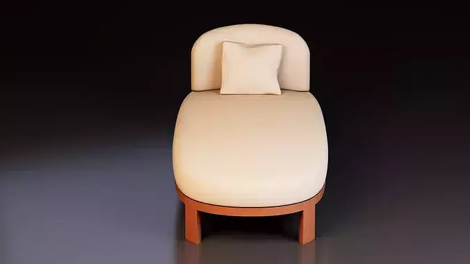 Modern Lounge Chaise Sofa Low-poly 3D model 3